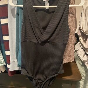 H&M Black Pinstripe Bodysuit
